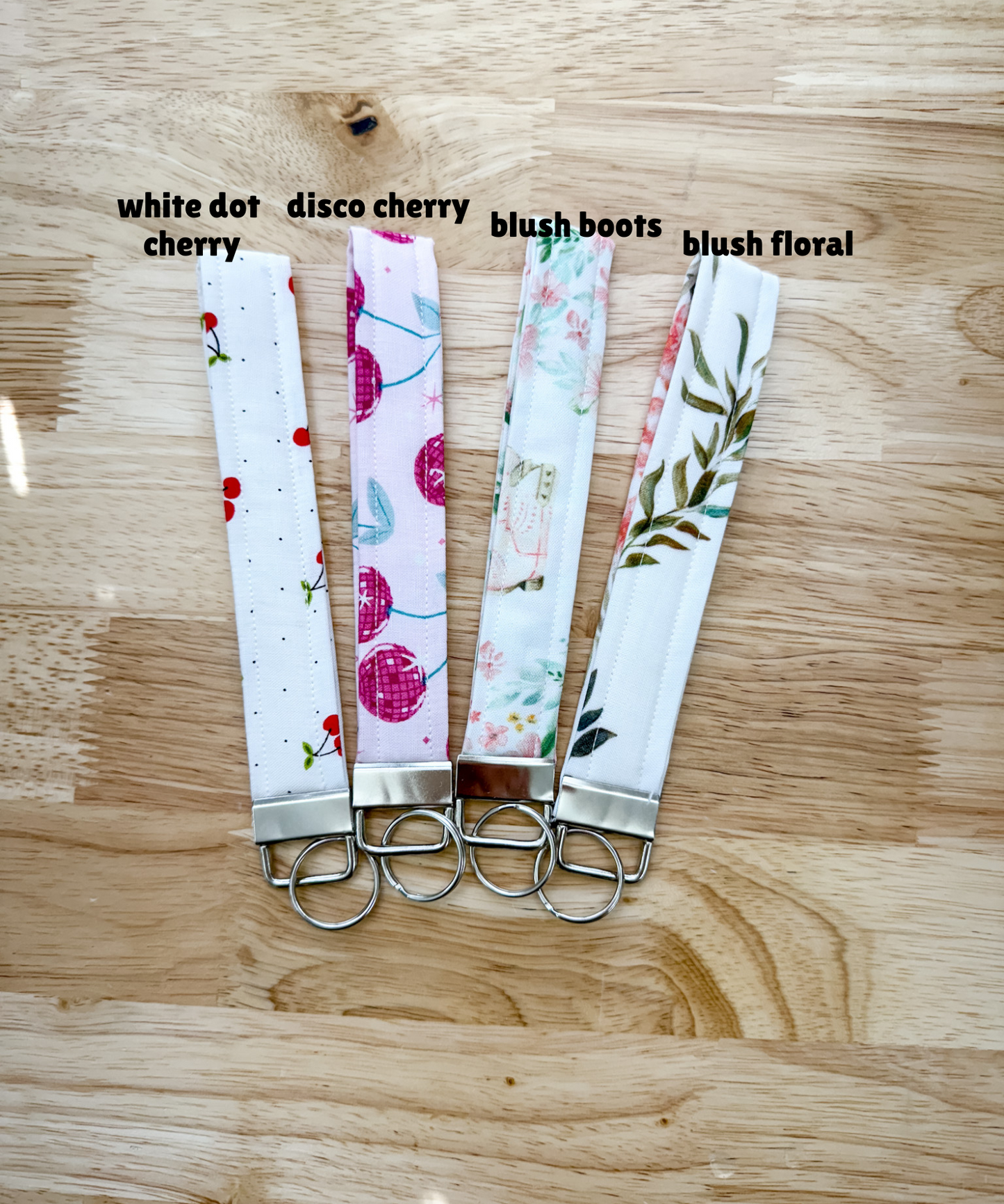 Cherry Boho Fabric Keychains