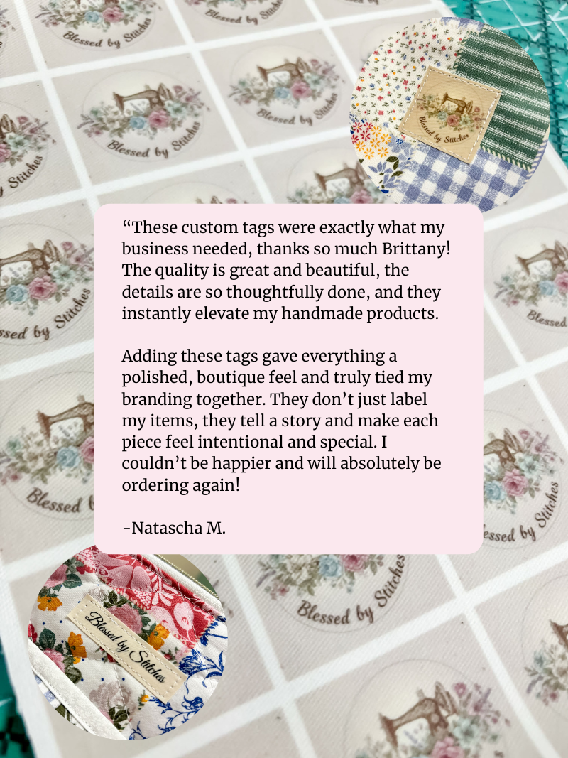 Custom 100% Cotton Canvas Sew-In Fabric Tags