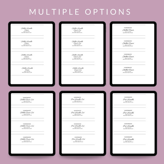 PRINTABLE Skillet Handle Cover Wrap Labels | Downloadable PDF