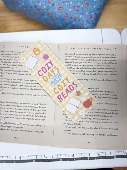 Cozy Days Cozy Reads Yellow Matte Bookmark