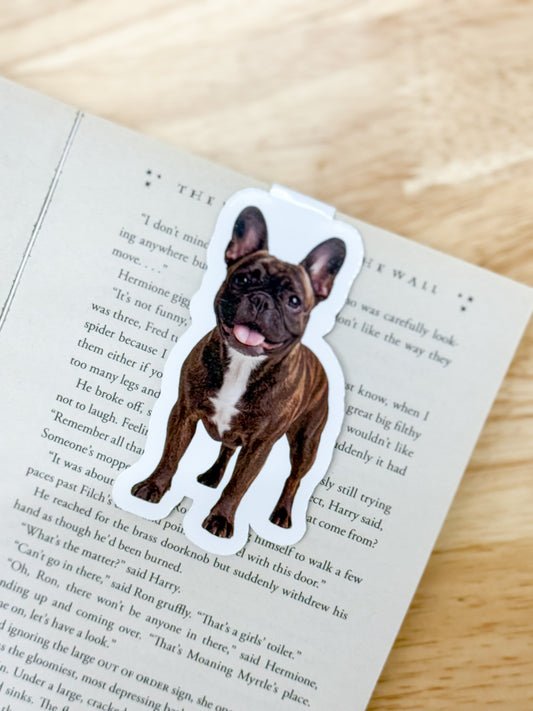 Brindle French Bulldog Magnetic Bookmark