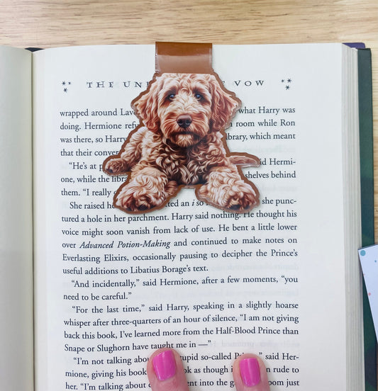 Brown Labradoodle Magnetic Bookmark