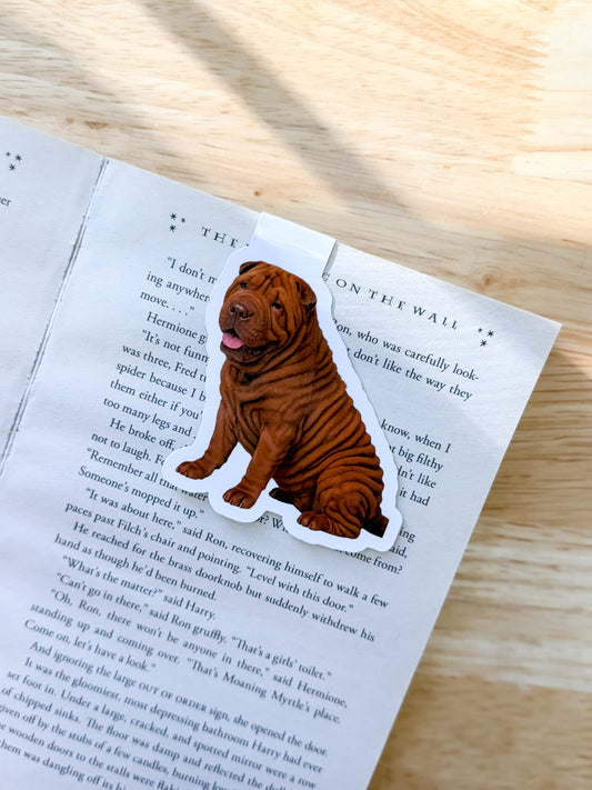 Brown Shar Pei Puppy Magnetic Bookmark
