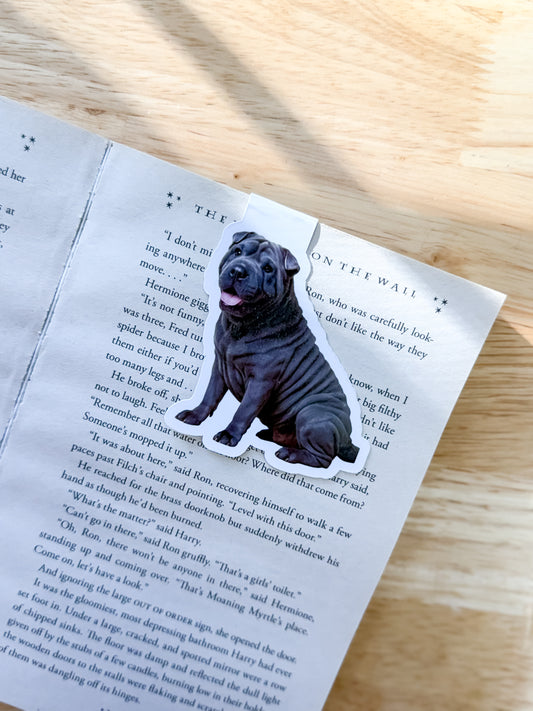 Gray Shar Pei Puppy Magnetic Bookmark
