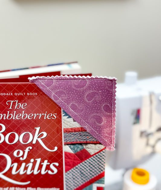 Two-Tone Purple Raw Edge Corner Bookmarks