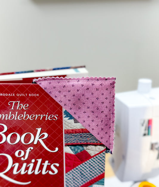 Plum Purple Floral Raw Edge Corner Bookmarks