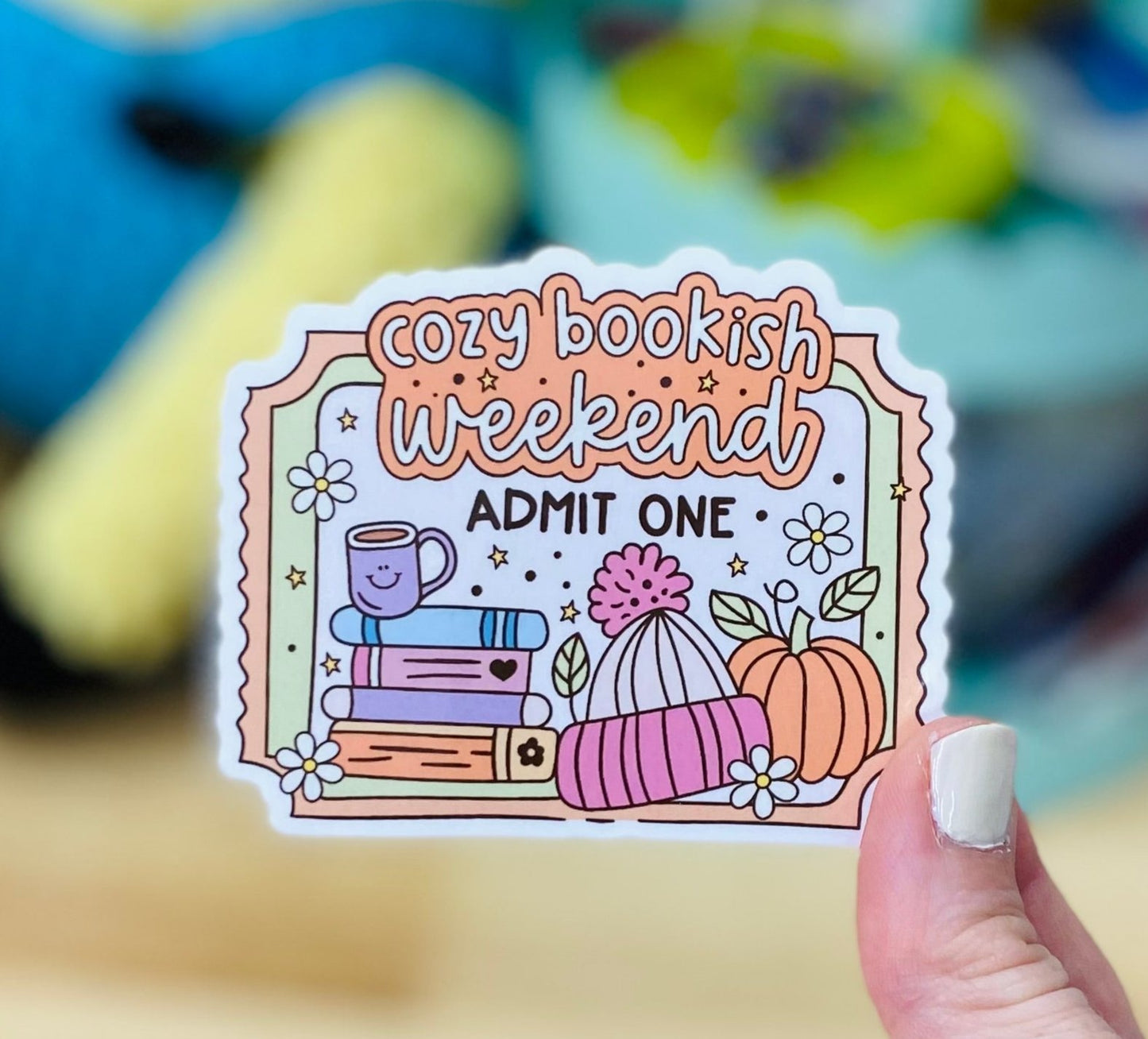 Cozy Bookish Weekend Sticker