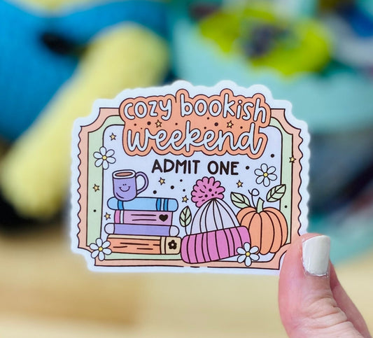 Cozy Bookish Weekend Sticker