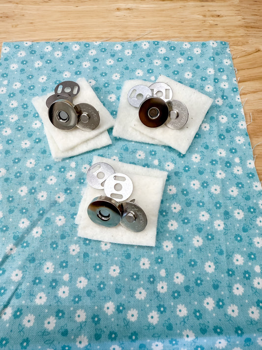 Set of 3 ~ 18mm Magnetic Snaps (optional Tote Bag Pattern Add-On)
