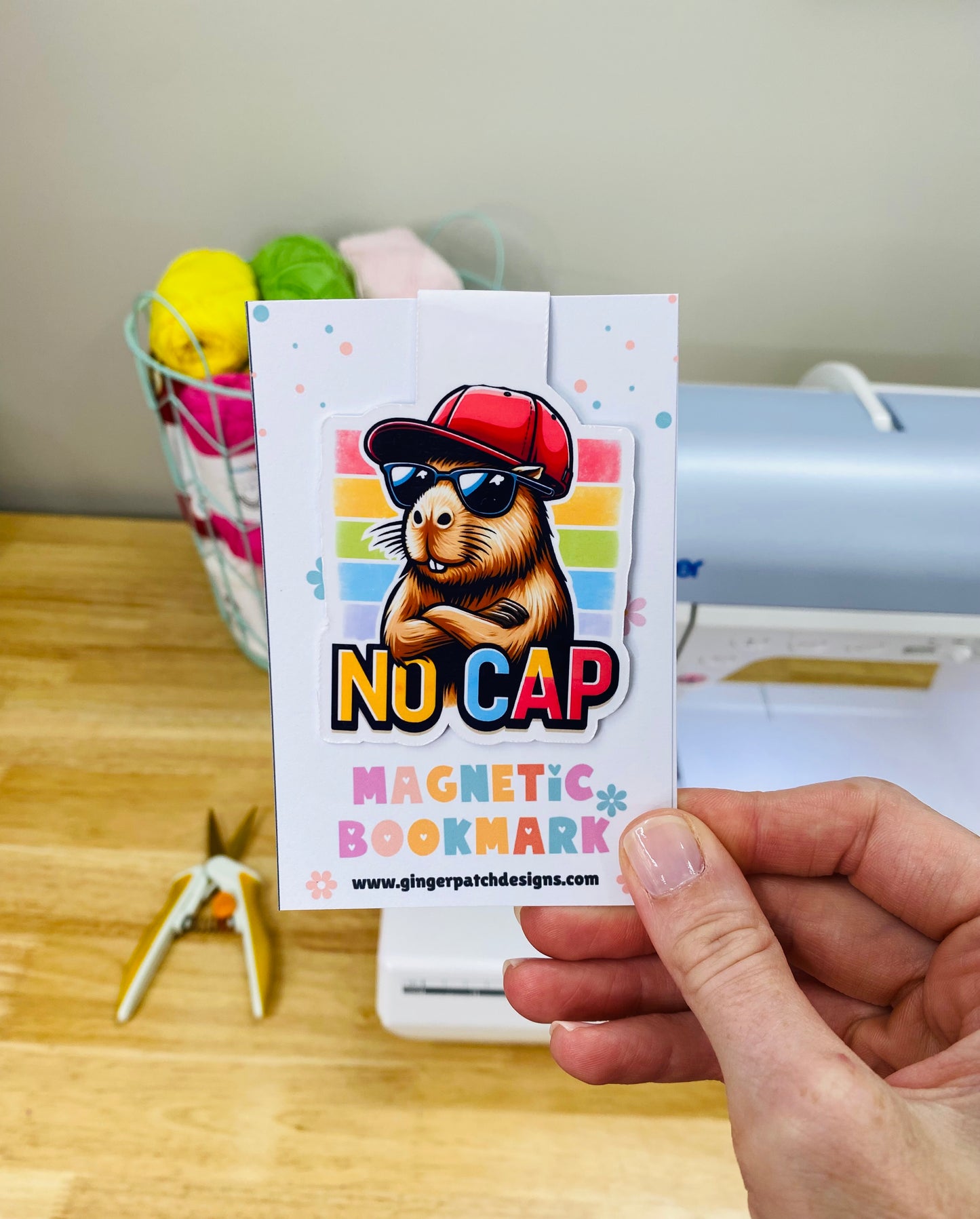 No Cap Capybara Magnetic Bookmark