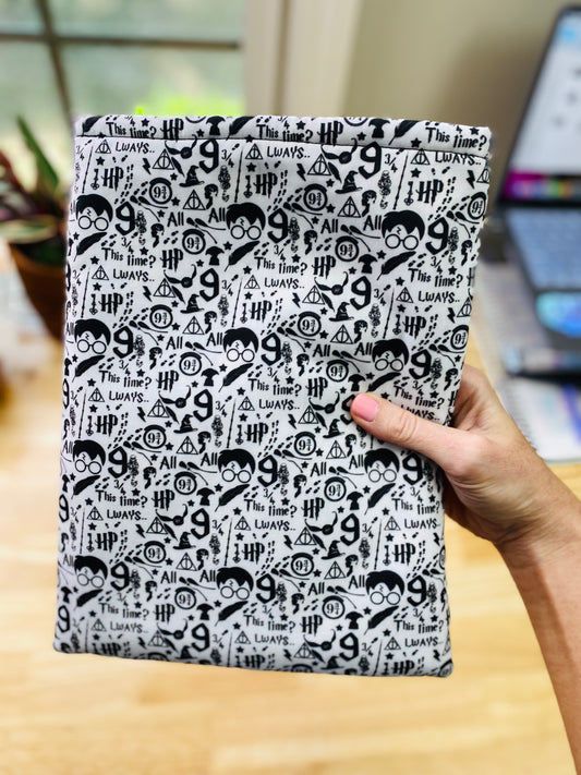 Black & White Wizard Book & iPad Sleeve