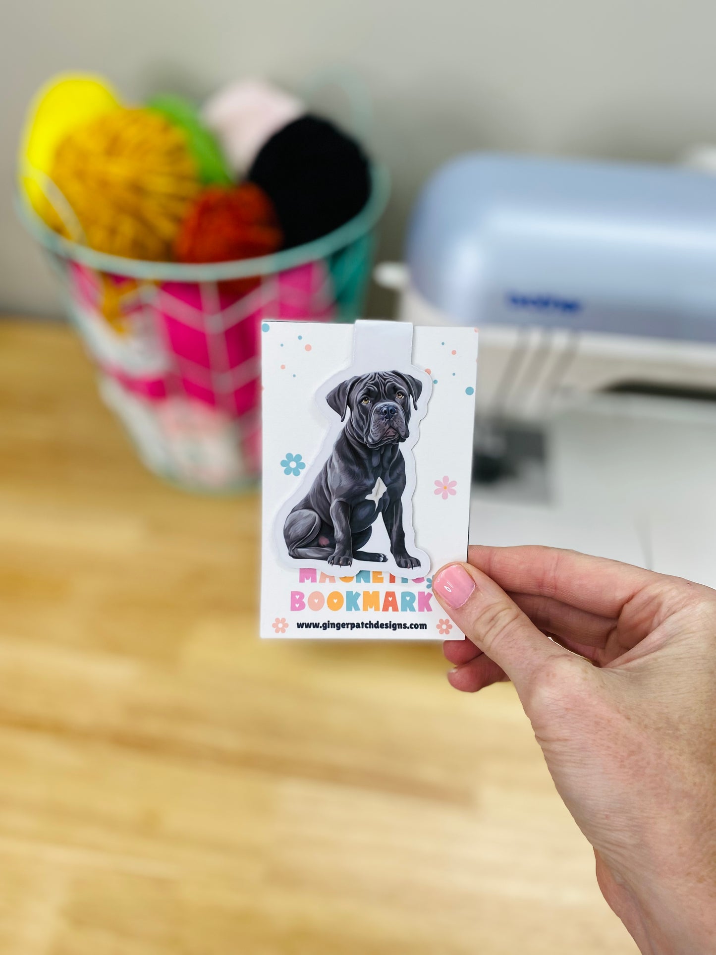 Gray Cane Corso Magnetic Bookmark