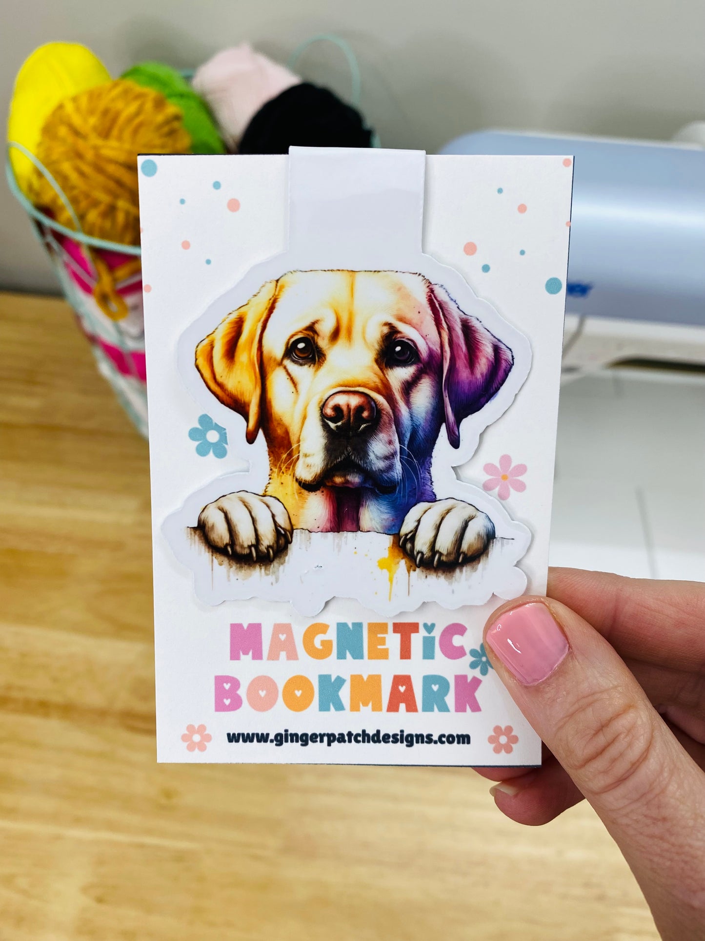 Golden Labrador Holographic Magnetic Bookmark