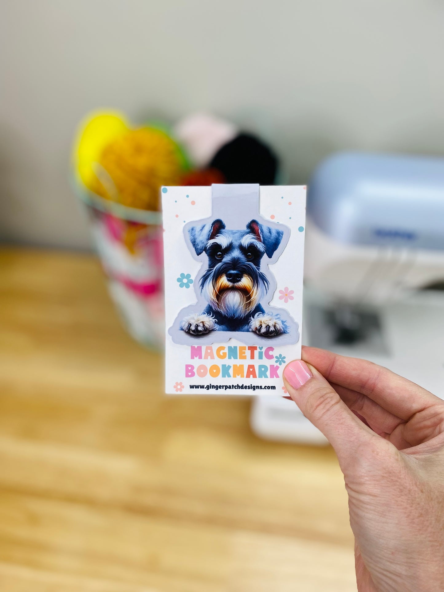 Schnauzer Holographic Magnetic Bookmark
