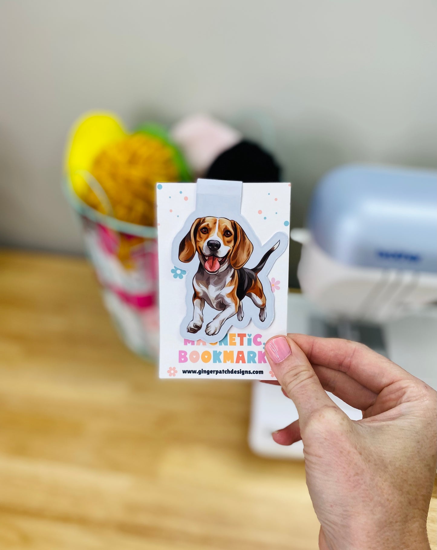 Smiling Beagle Magnetic Bookmark