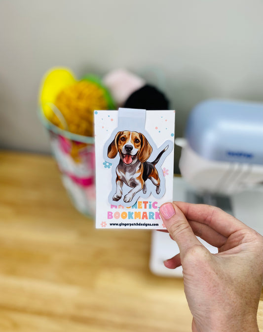 Smiling Beagle Magnetic Bookmark