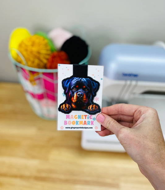 Rottweiler Holographic Magnetic Bookmark