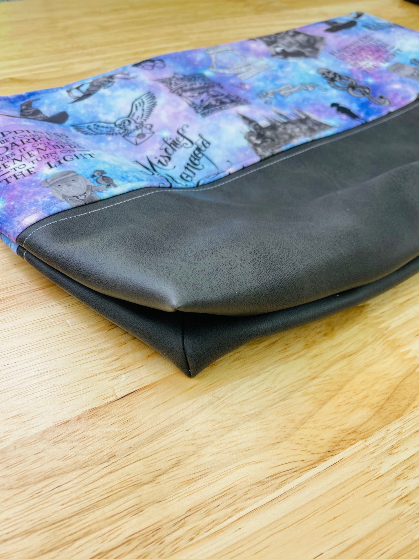 Large Purple HP Pouch with Leather Base