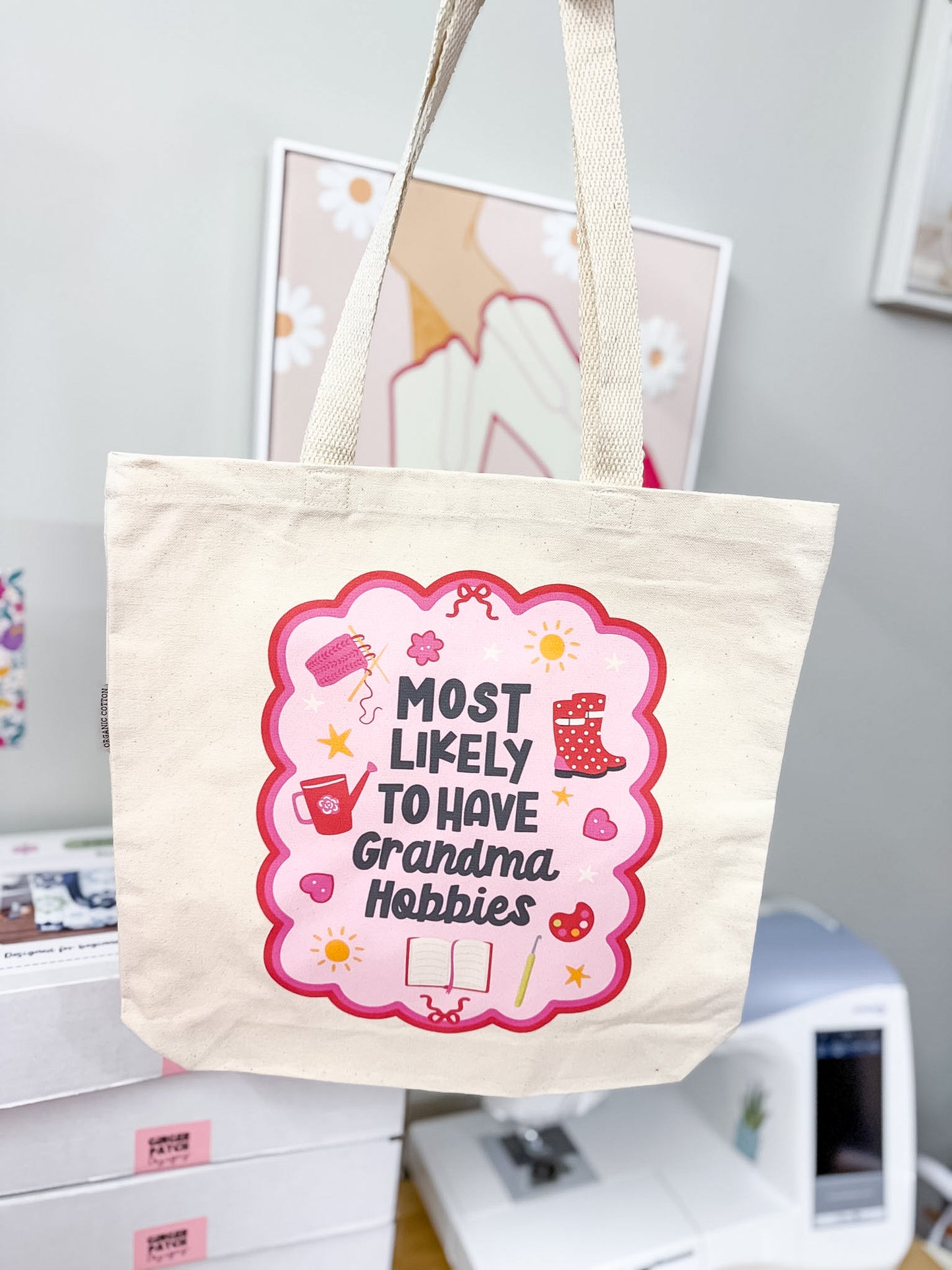 Grandma Hobbies Canvas Tote Bag