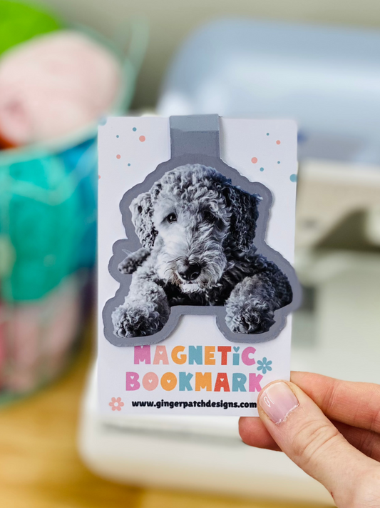 Silver Gray Doodle Magnetic Bookmark