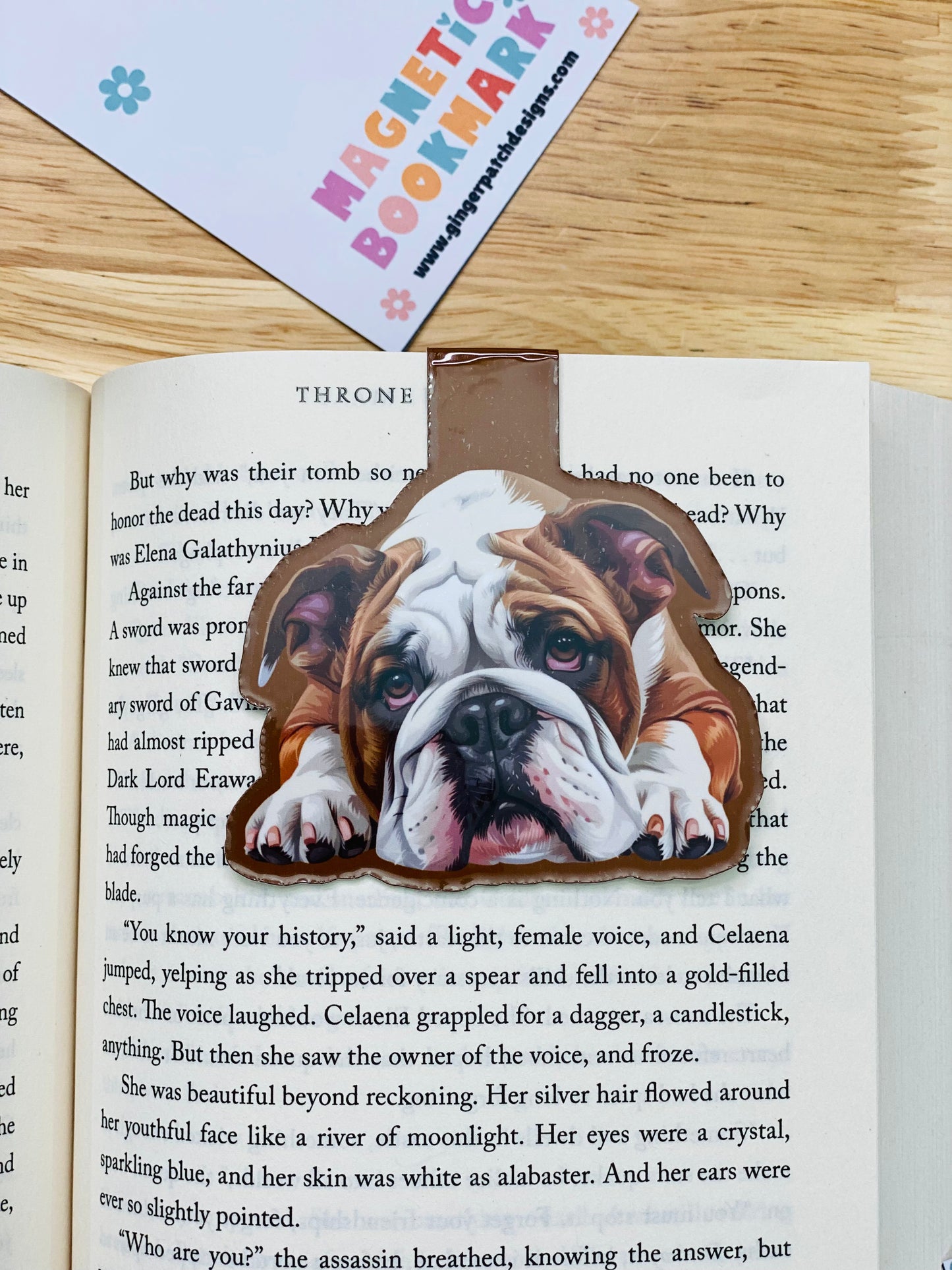 Brown English Bulldog Magnetic Bookmark