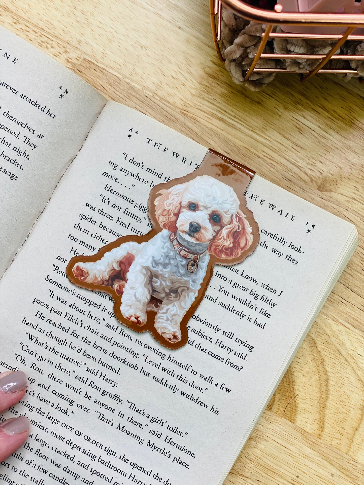 White Poodle Magnetic Bookmark