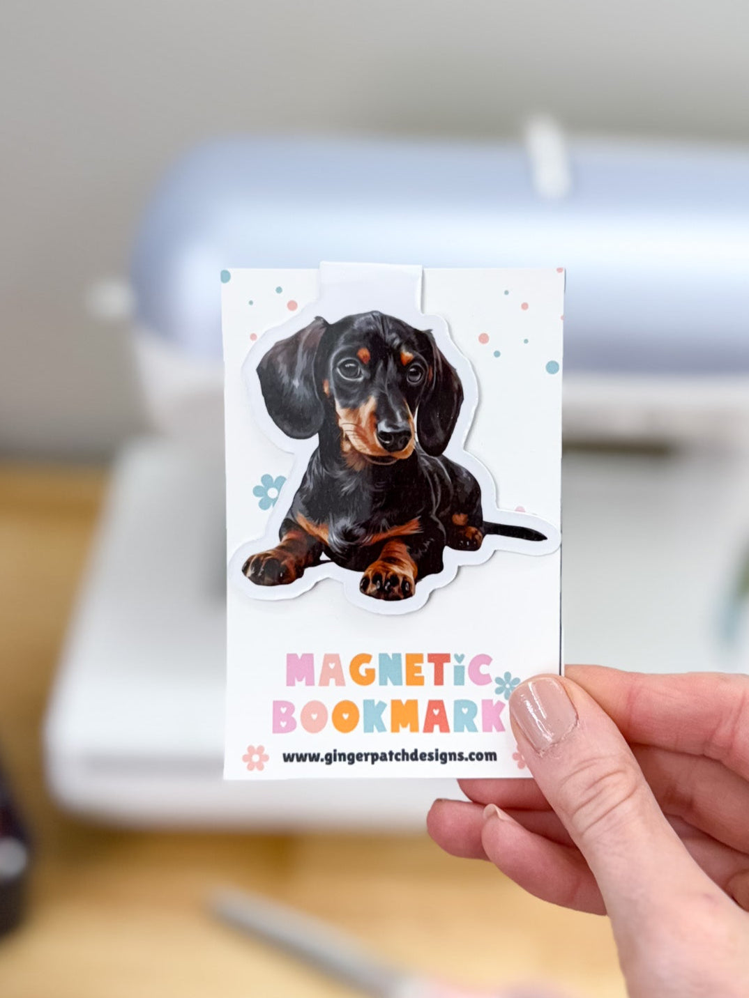 Black Dachshund Magnetic Bookmark