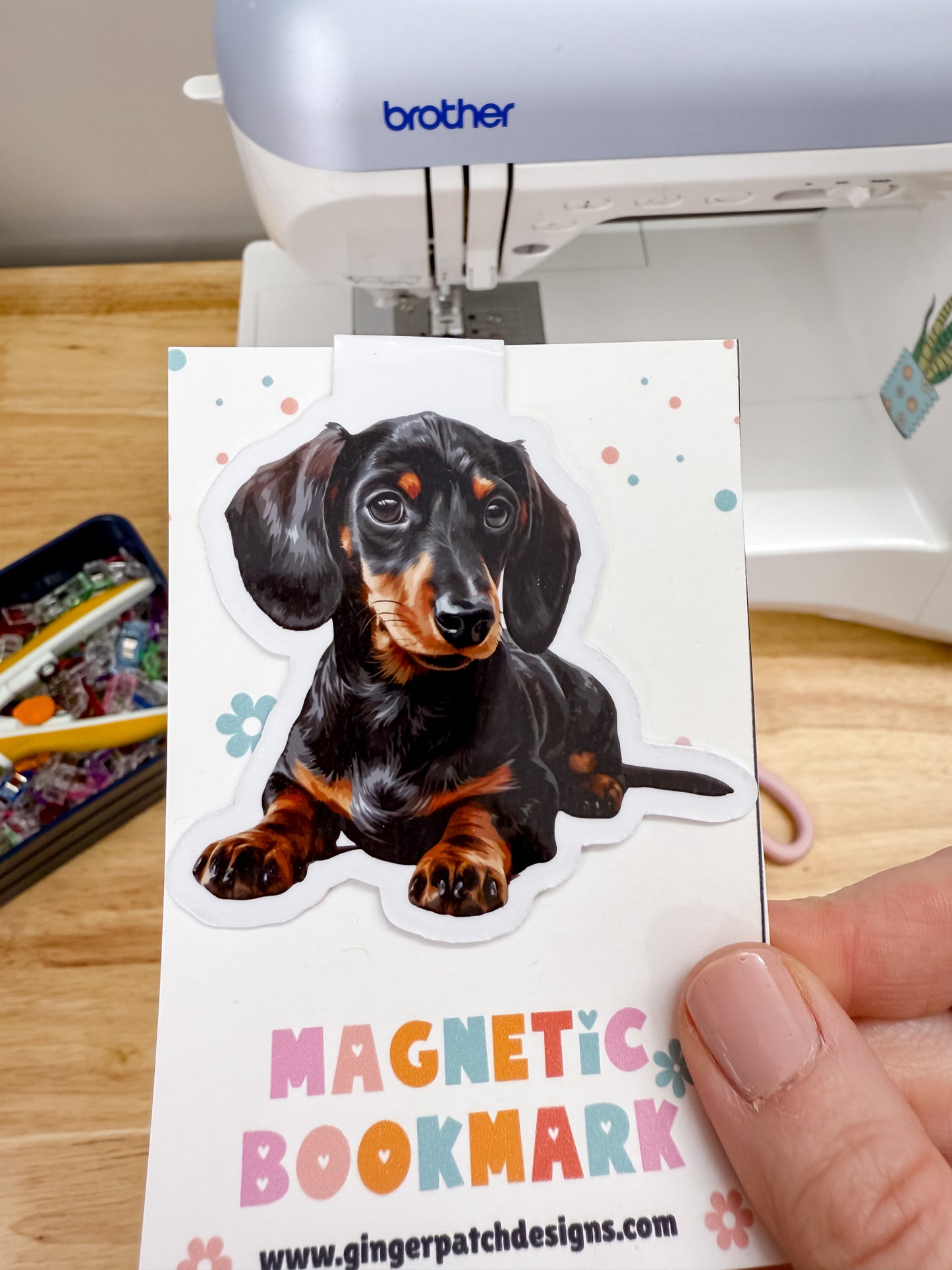Black Dachshund Magnetic Bookmark