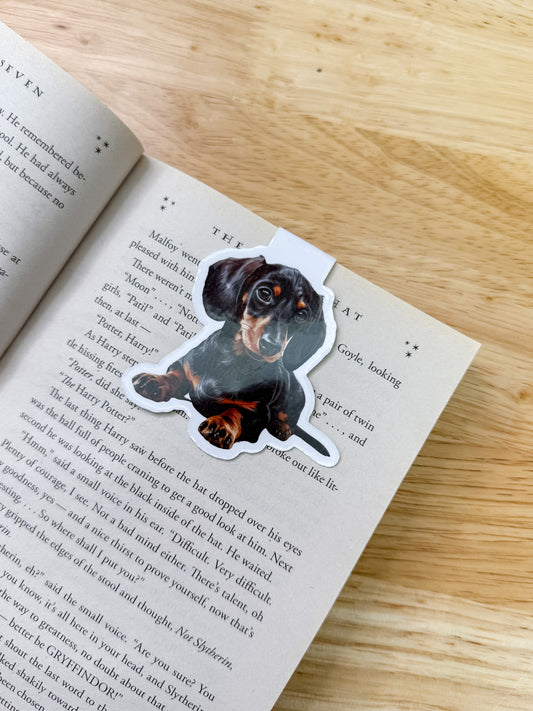 Black Dachshund Magnetic Bookmark