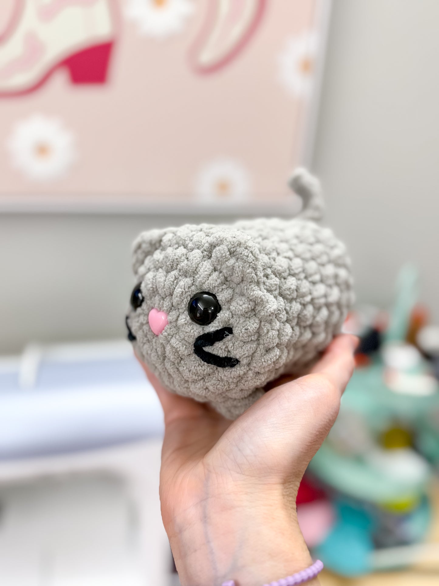 Gray Crochet Cat Plushie