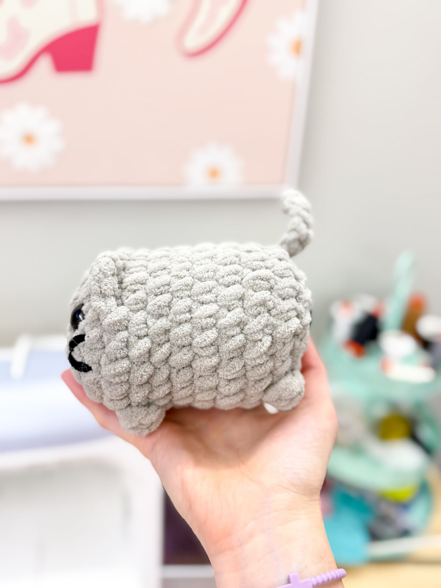 Gray Crochet Cat Plushie