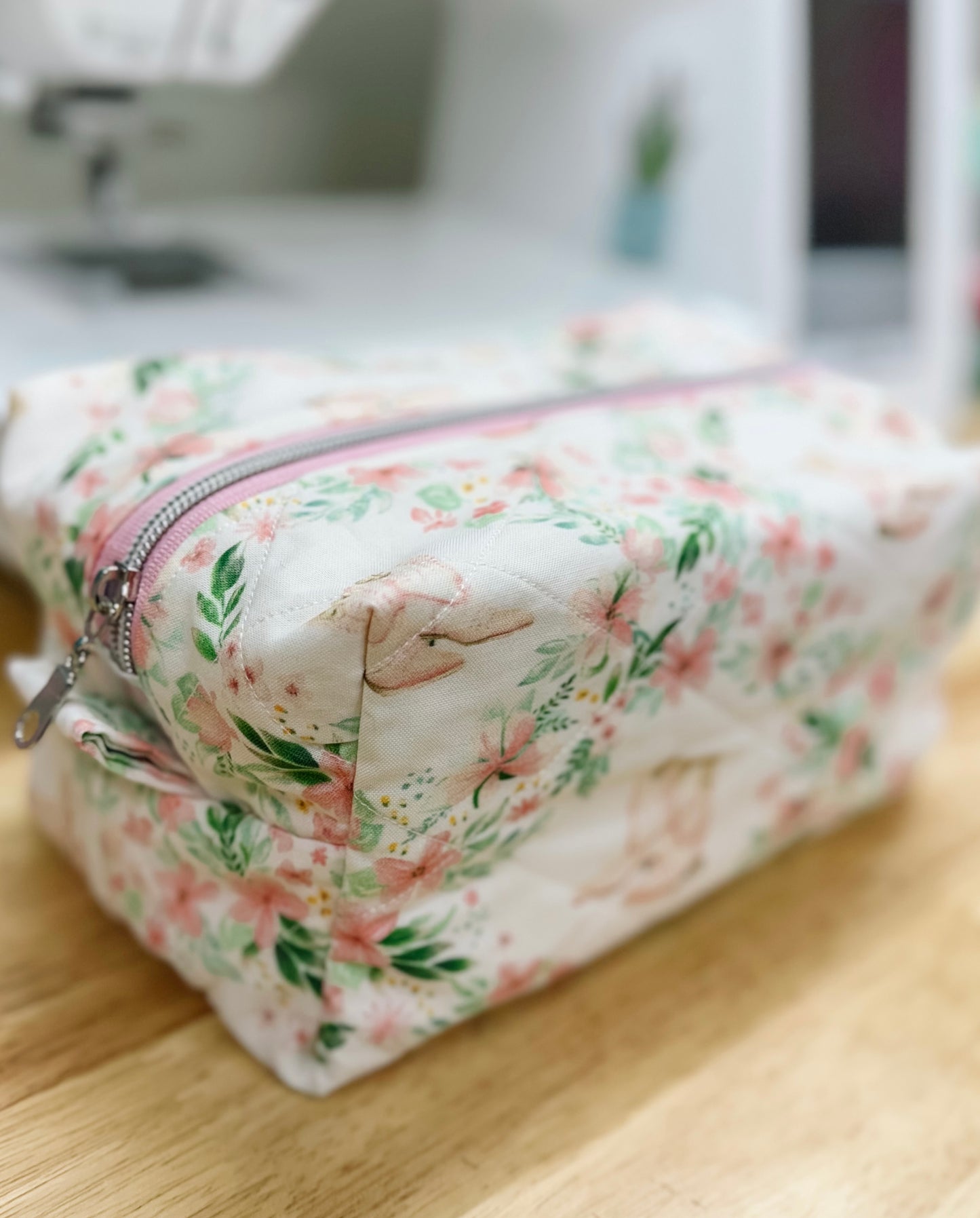 Pink Cowboy Boots & Green Floral Large Boxy Bow Bag