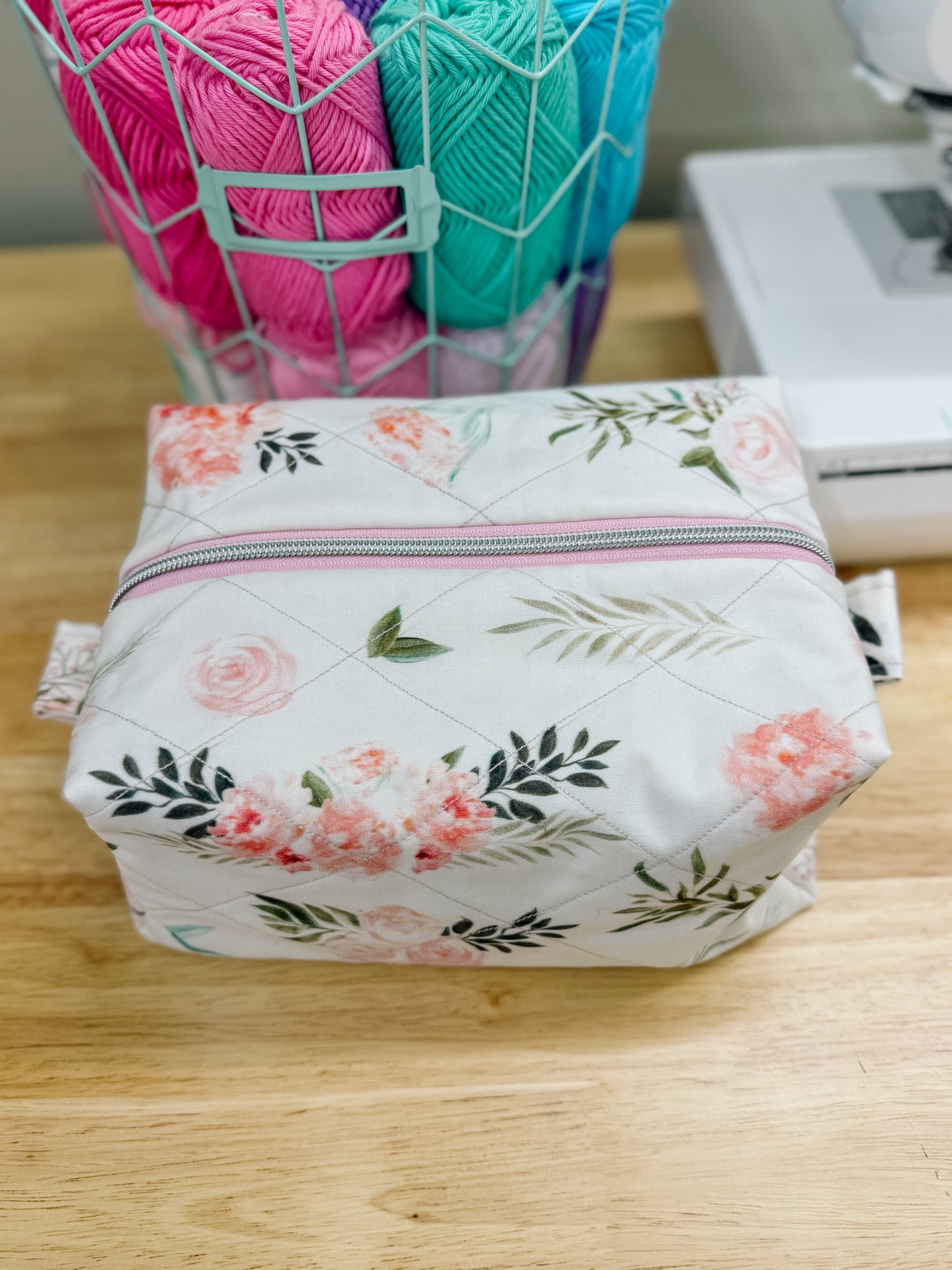 Boho Floral Blush Quilted Bow Bag