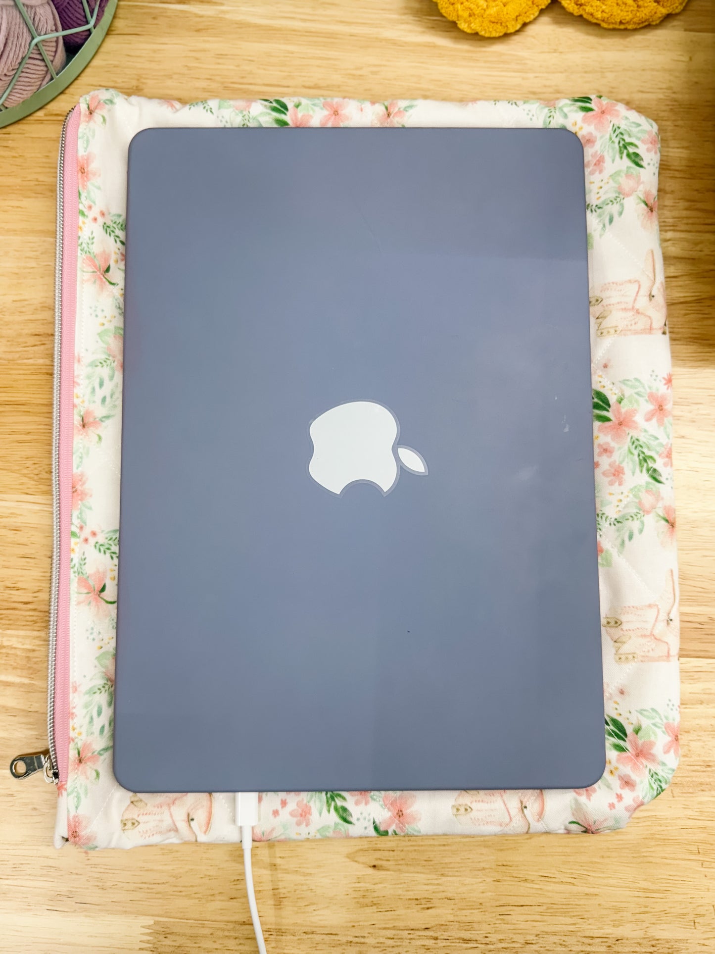 Pink Cowboy Boots Floral Quilted Laptop Sleeve