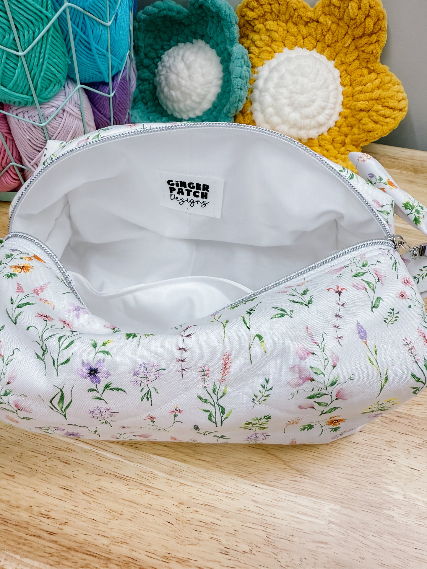 Boho Wildflower Quilted Boxy Bag