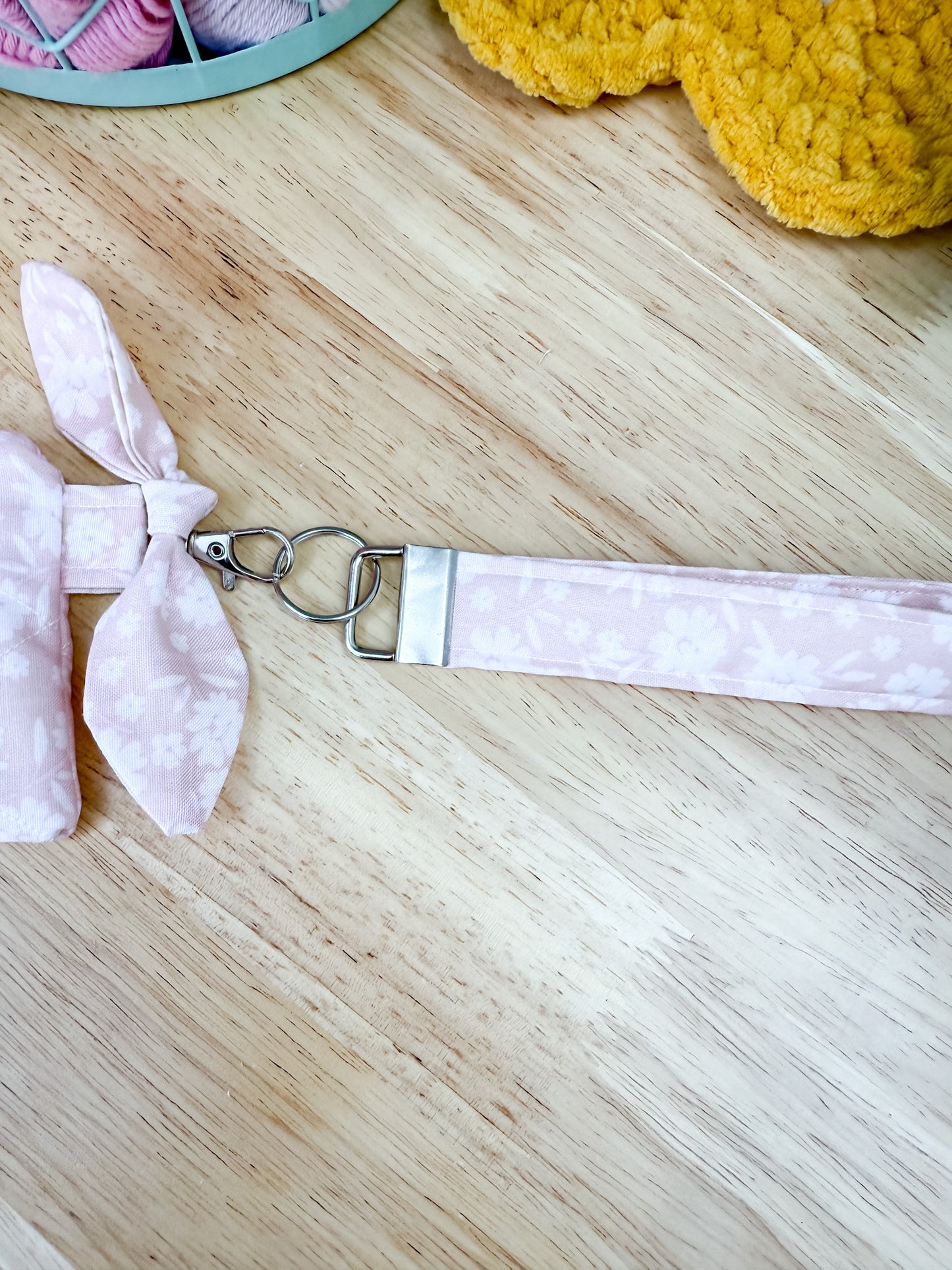Floral Fabric Keychain