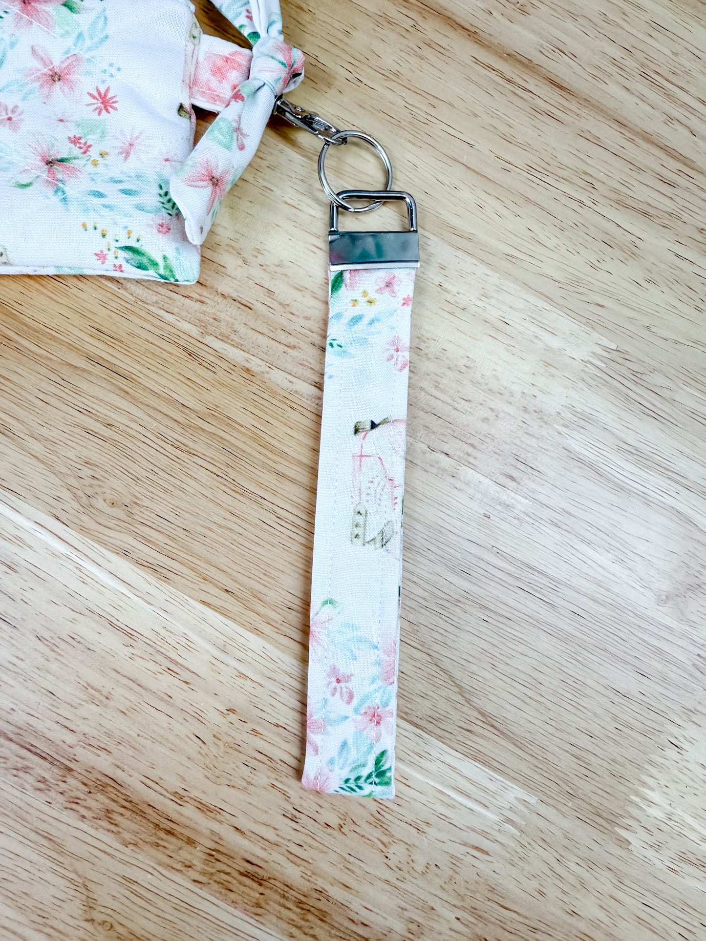 Cherry Boho Fabric Keychains