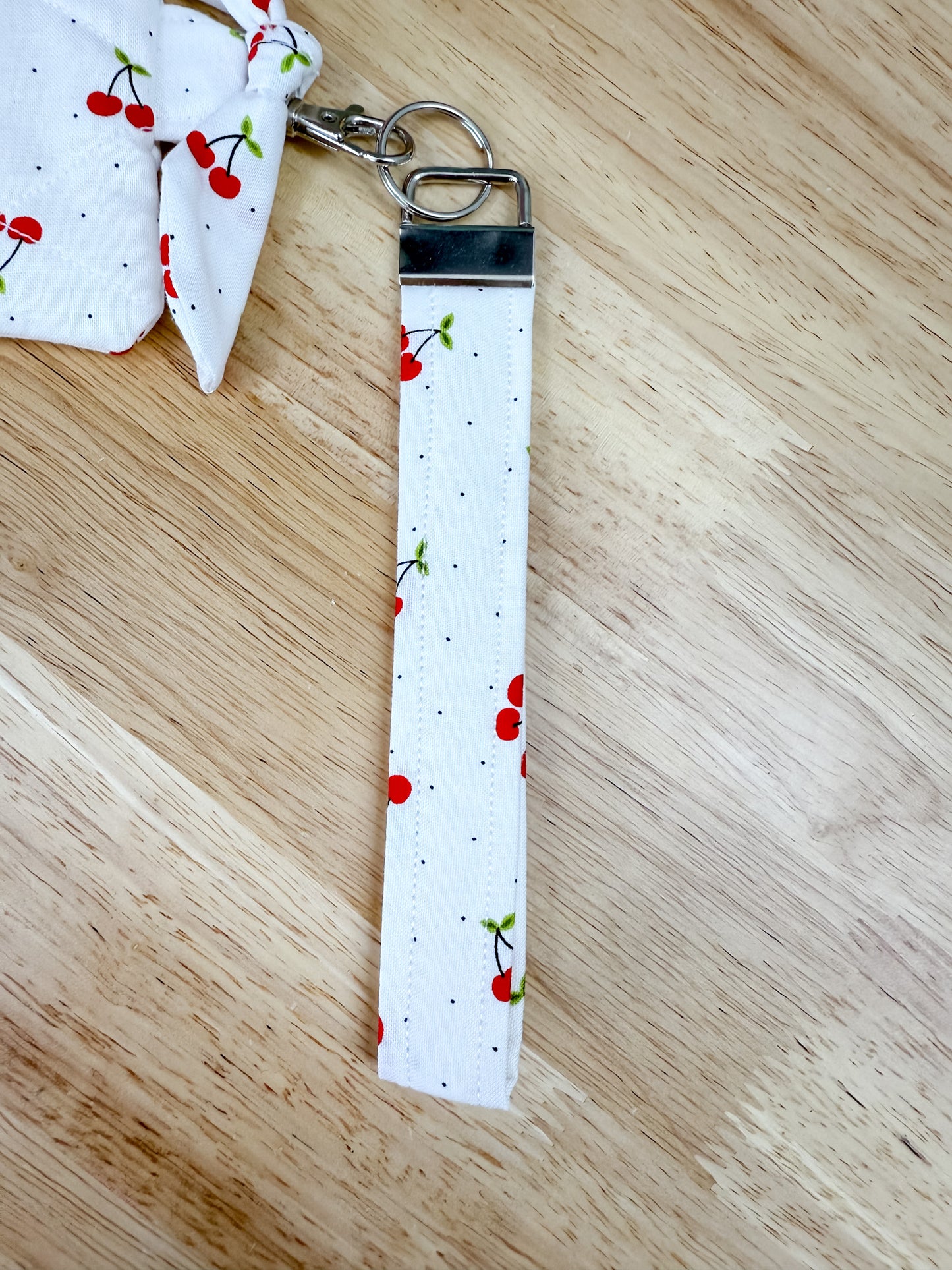 Cherry Boho Fabric Keychains