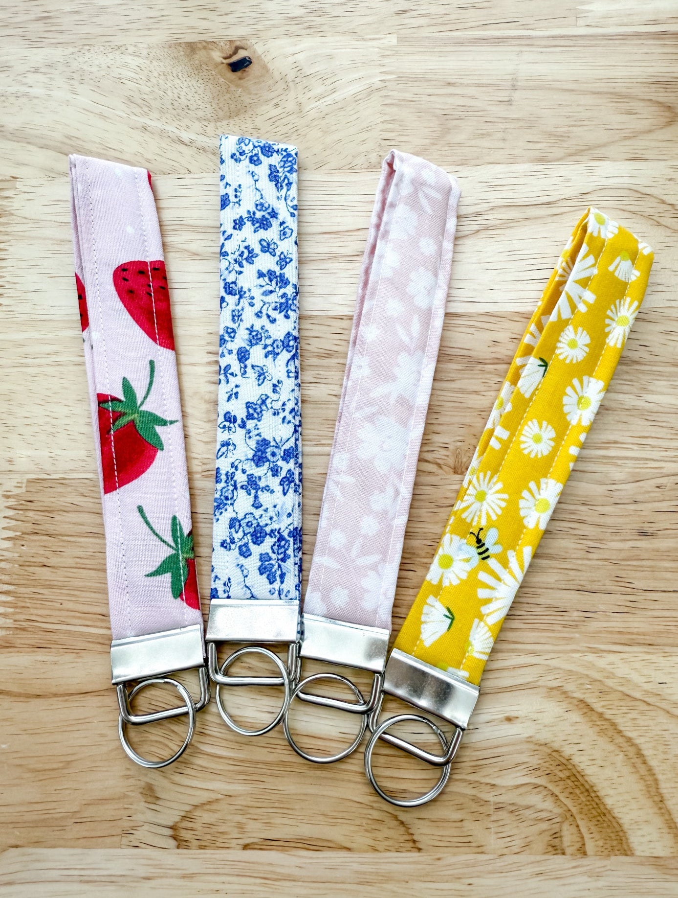 Floral Fabric Keychain