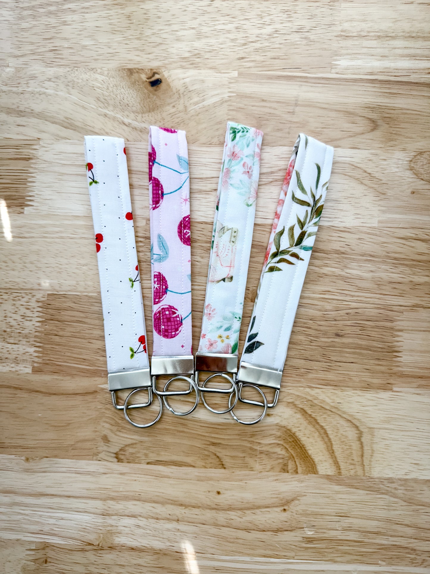Cherry Boho Fabric Keychains