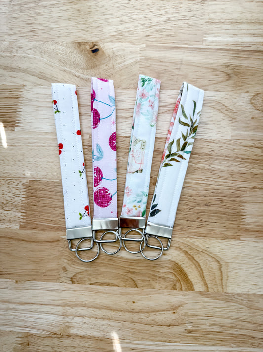 Cherry Boho Fabric Keychains