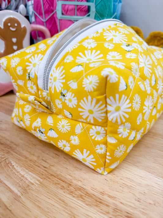Yellow Bee Large Quilted Bow Bag