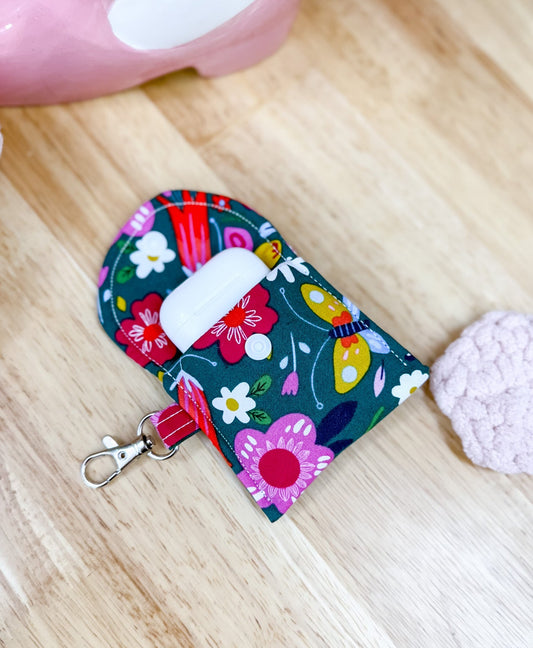 Retro Green Mushroom AirPods Case Keychain