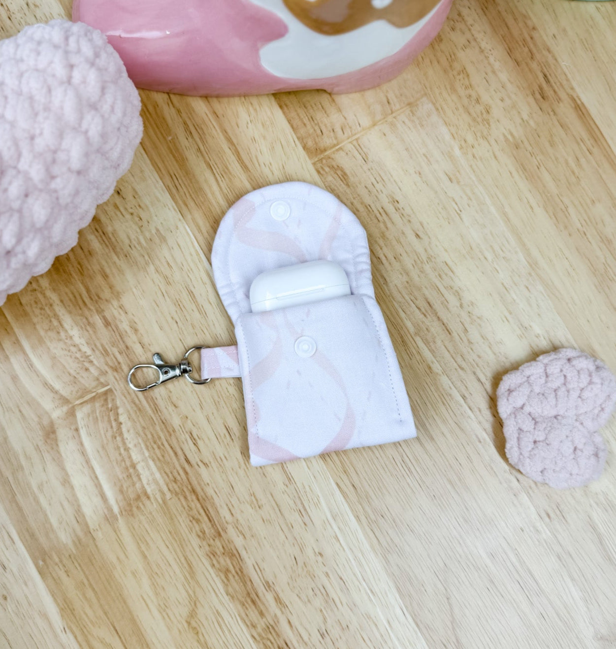Pink Coquette Bows Makeup Bag Accessories Set