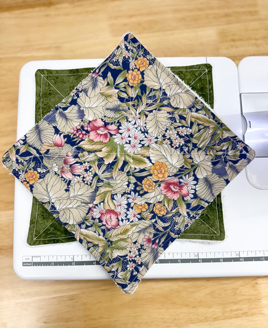 2-Pack Terry Cotton Dish Cloth Hunter Green Wildflower