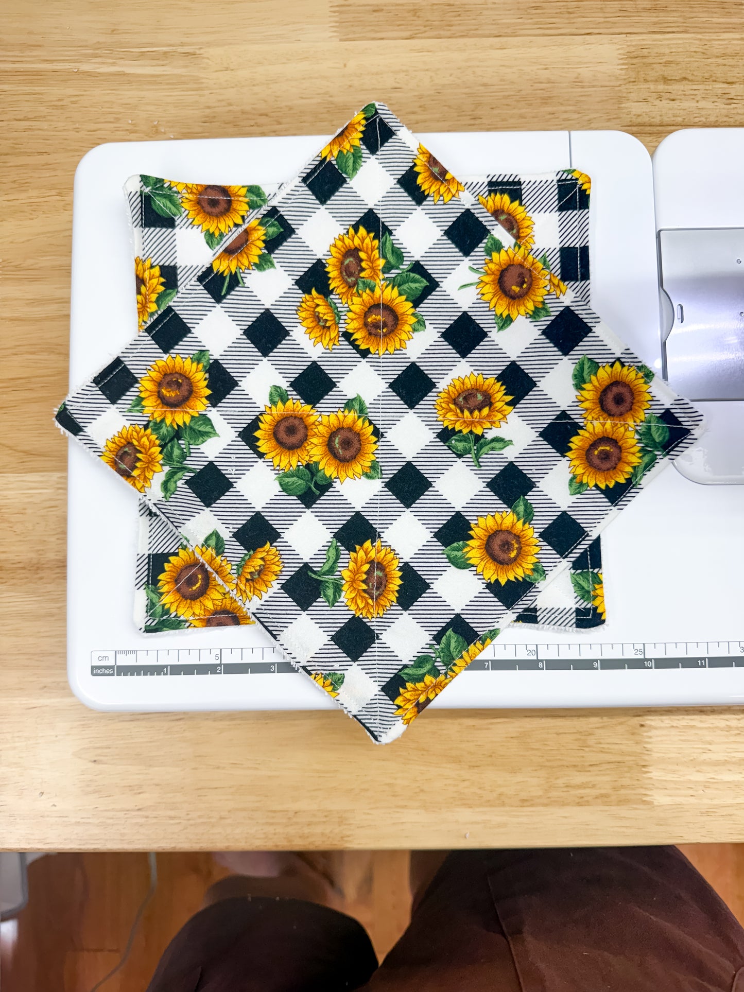 2-Pack Terry Cotton Dish Cloth Sunflower Black Plaid