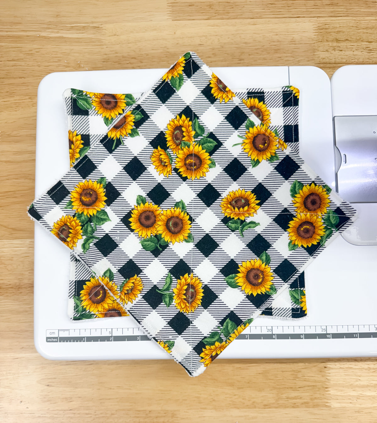 2-Pack Terry Cotton Dish Cloth Sunflower Black Plaid