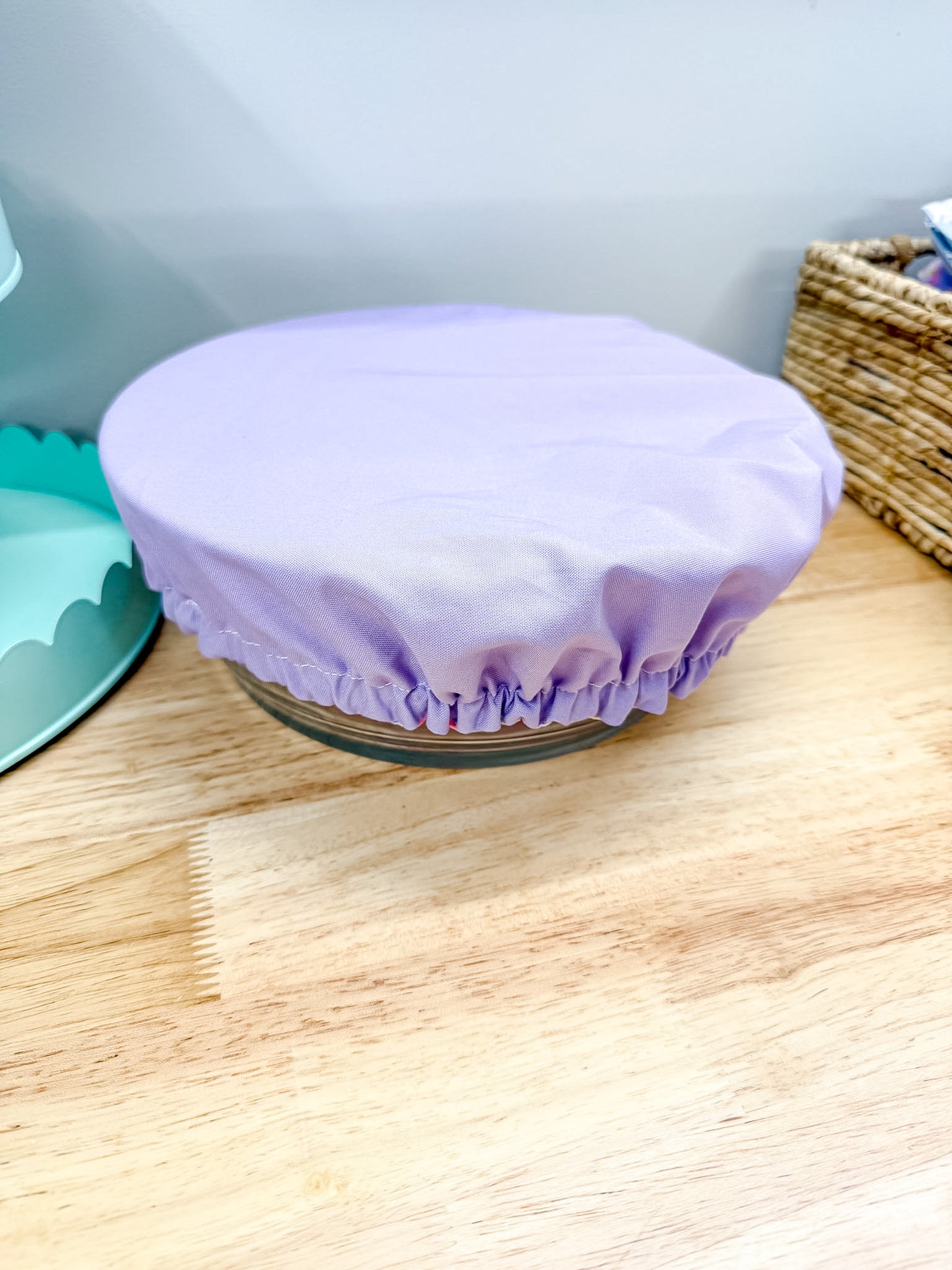 Reversible Bowl Cover LARGE Purple Watercolor Floral