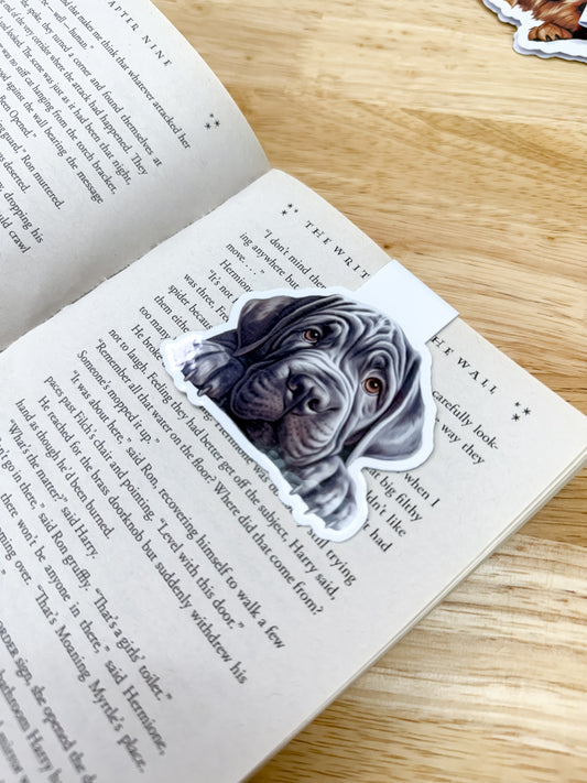 Gray Neapolitan Mastiff Magnetic Bookmark