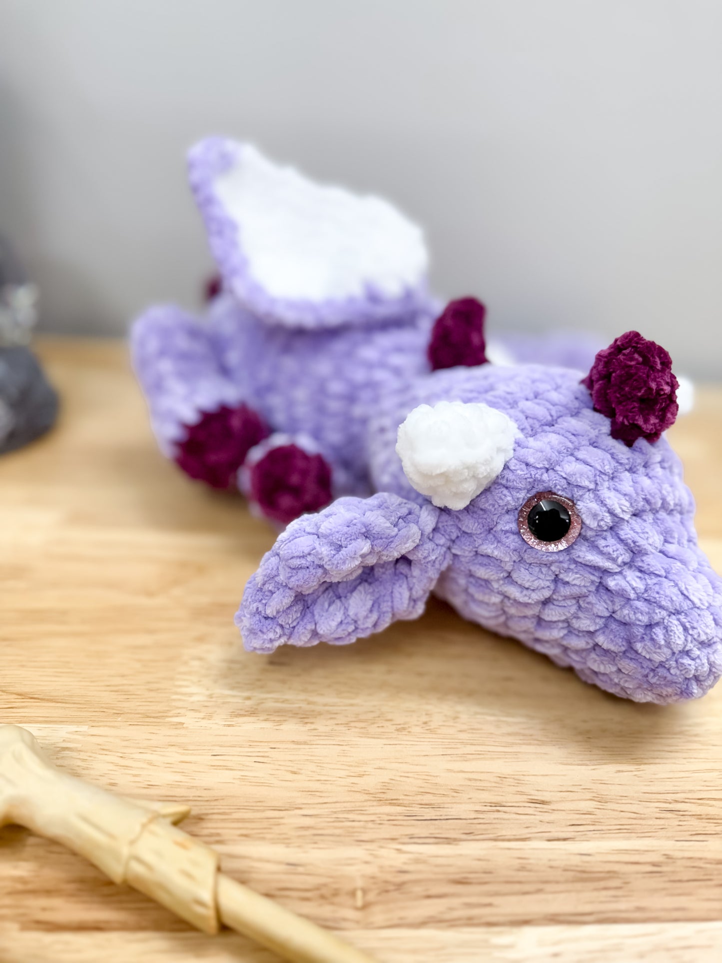 Purple Crochet Dragon Plushie